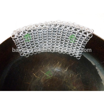 Cast Iron Cleaner Stainless Steel Chain mail Scrubber Pan Kitchen Pots